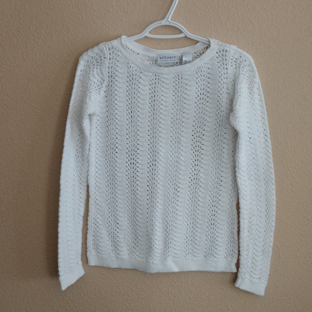 Villager by Liz Claiborne Long Sleeve Open Knit Sweater Size S